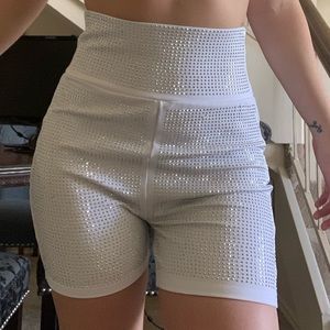 I AN GIA XS-S white bling shorts